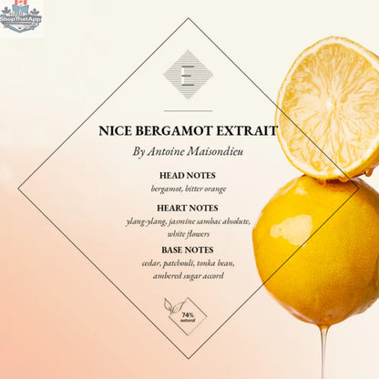 Essential Parfums Nice Bergamote Extrait 30ml perfume bottle with a sleek design and clear label, displayed on a neutral background.
