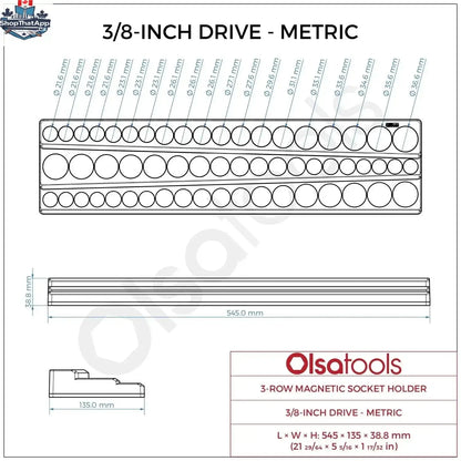 3-Row Magnetic Socket Holder - Shopthatapp.ca