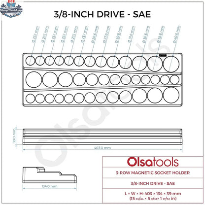 3-Row Magnetic Socket Holder - Shopthatapp.ca