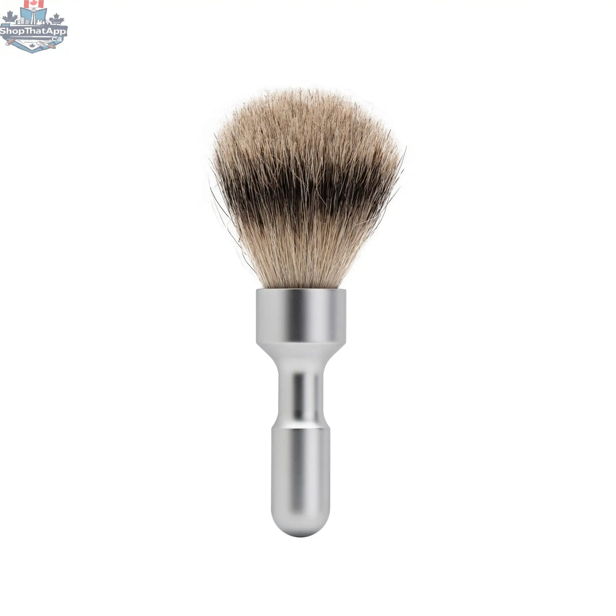 Merkur Badger Hair Shaving Brush - Silver Tip & Matt Chrome, MK-1700002 - Shopthatapp.ca