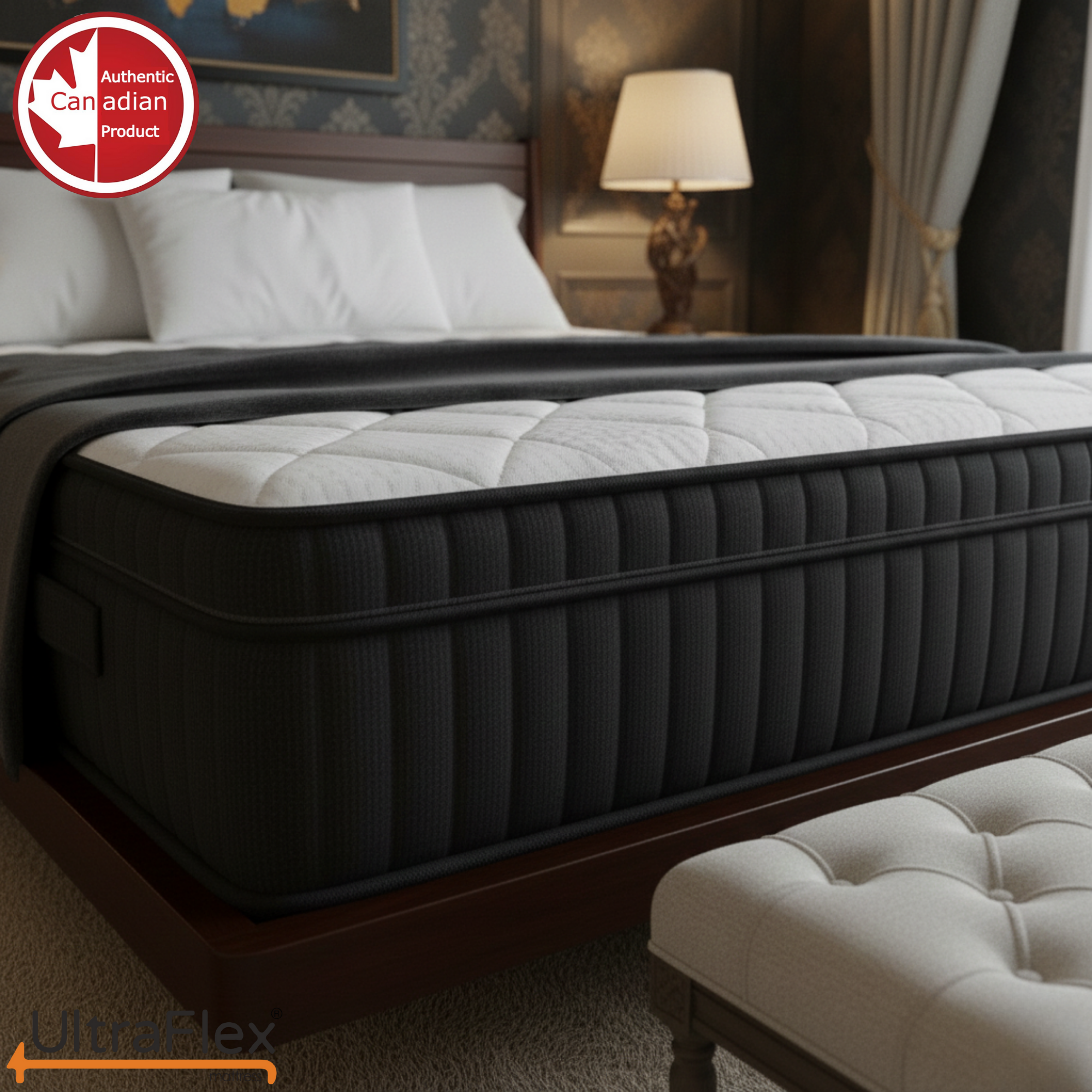 UltraFlex® Opulence Mattress and BoxSpring Set Medium Firm Orthopedic Hybrid Mattress – Canadian-Made Advanced Cooling Gel & Pocket Coil System for Undisturbed Sleep & Edge-to-Edge Support - Shopthatapp.ca