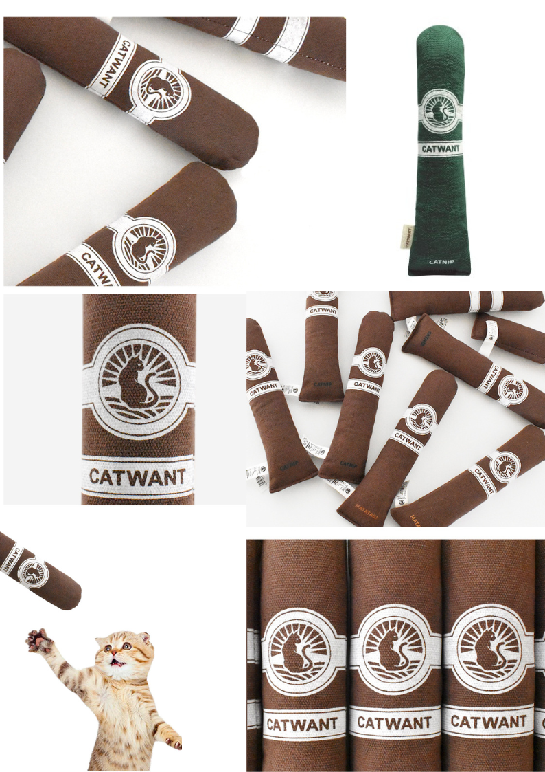 100% Catnip Filled Canvas Cigar for Cats - Interactive Playtime Delight - Shopthatapp.ca