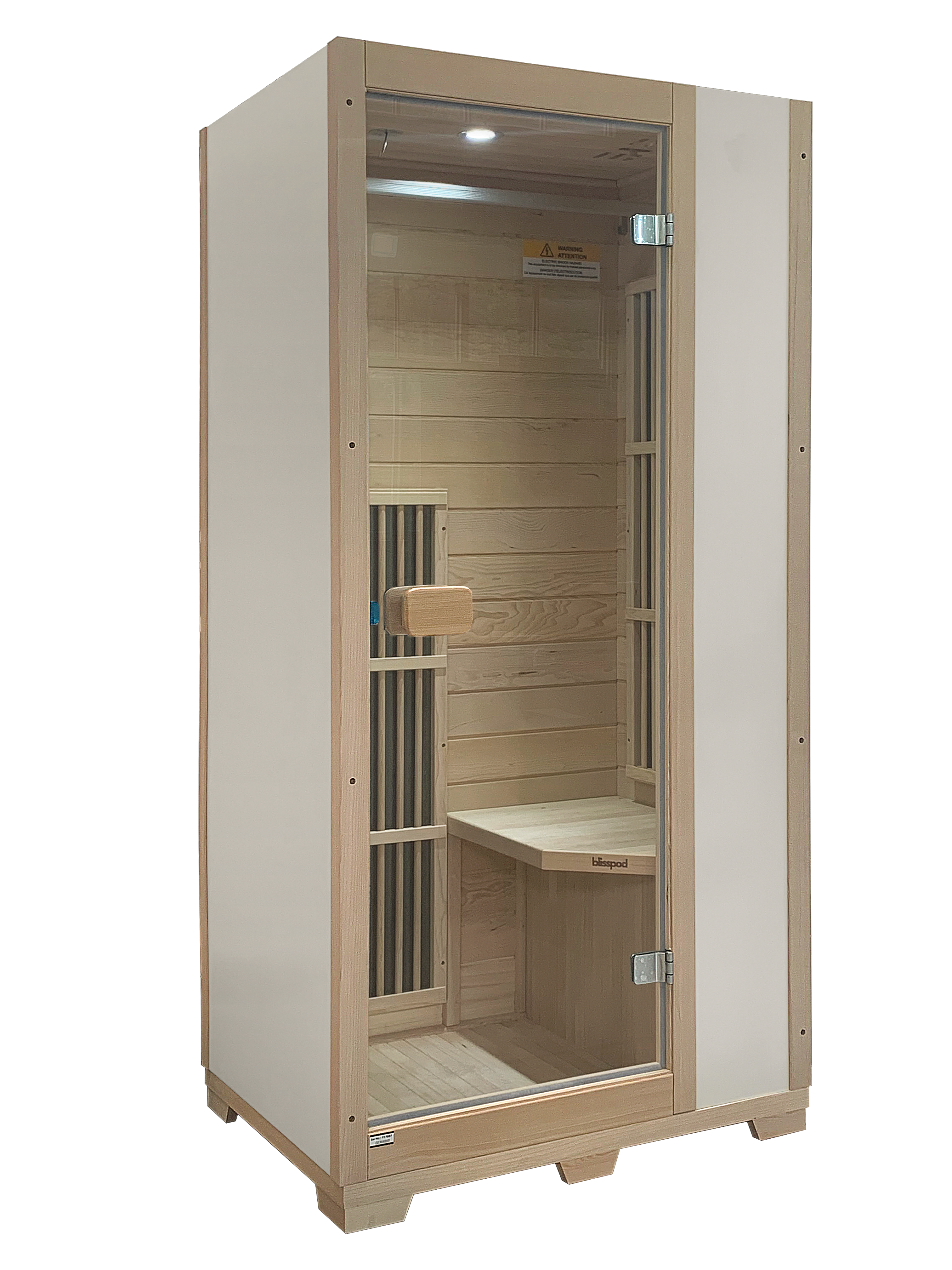 Blisspod | Vienna | Far Infrared Sauna | Canadian Hemlock Very Low EMF | 72.8"H x 35.4"W x 25.6"D | 1 Person - Www.Shopthatapp.ca