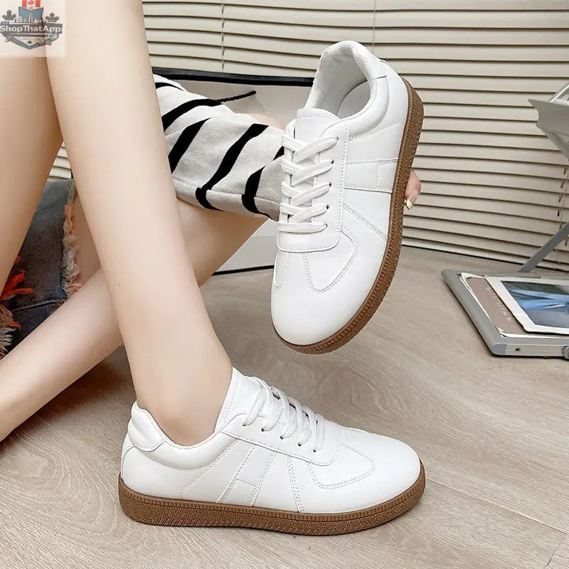 Retro Casual Sports Shoes Womens Flat Sneakers Single-layer Shoes - Shopthatapp.ca