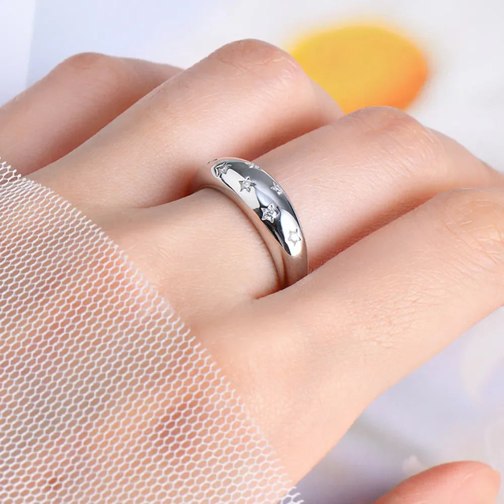 925 Sterling Silver Moissanite Star Ring - Elegant Celestial Jewelry - Shopthatapp.ca