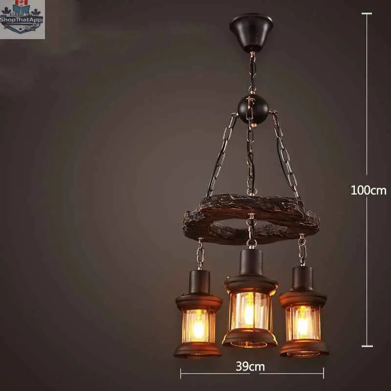 Bar American Chandelier Retro Chandelier Creative Lamp - Shopthatapp.ca