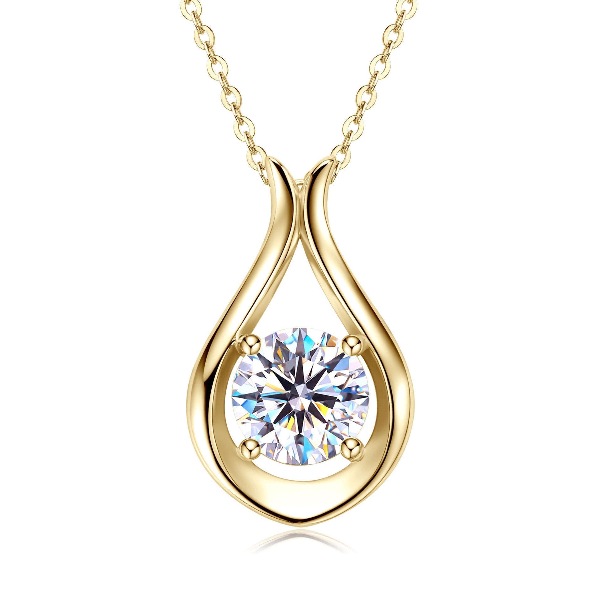 2 Carat Moissanite Necklace in 925 Sterling Silver Pendant - Shopthatapp.ca
