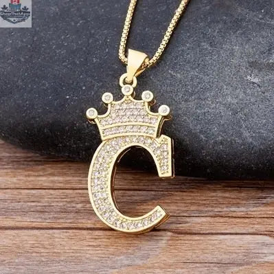Letter Pendant with Chain - Gold - Shopthatapp.ca