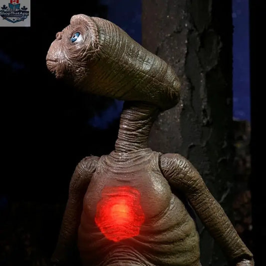 Toy Snowman NECA 40th Anniversary E.T. action figure with LED light-up chest, detailed collectible toy from the movie series.