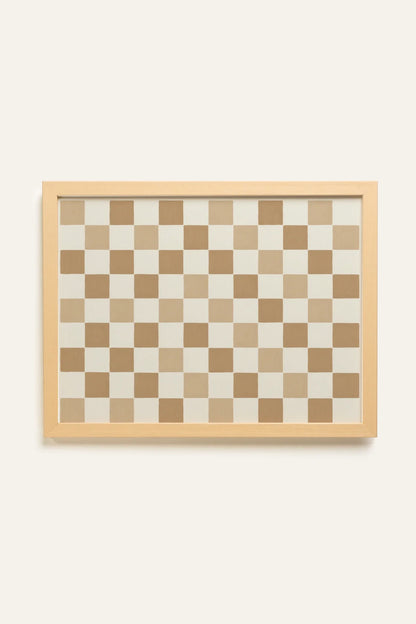 Sandy Squares Artwork - Oeuvre sur toile rigide, encadré Naturel Clair (collective) - Shopthatapp.ca