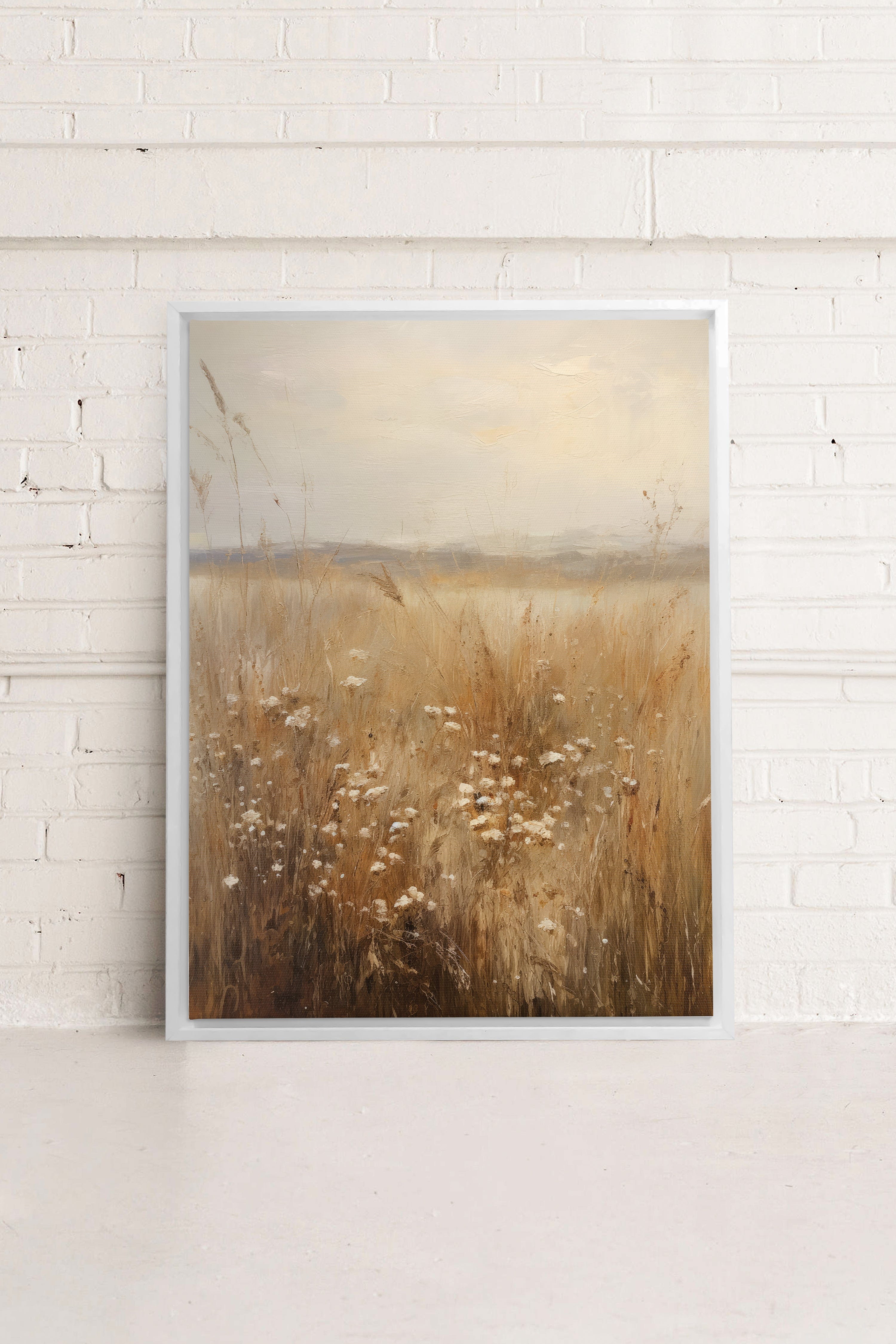 FIELDSCAPE Peinture sur Toile Paysage - Art Unique pour Décoration d'Intérieur avec Champs de Paysage