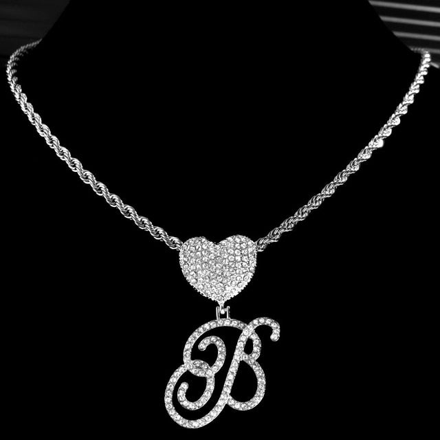 Elegant Silver Cursive Letter Pendant - Personalize Your Style