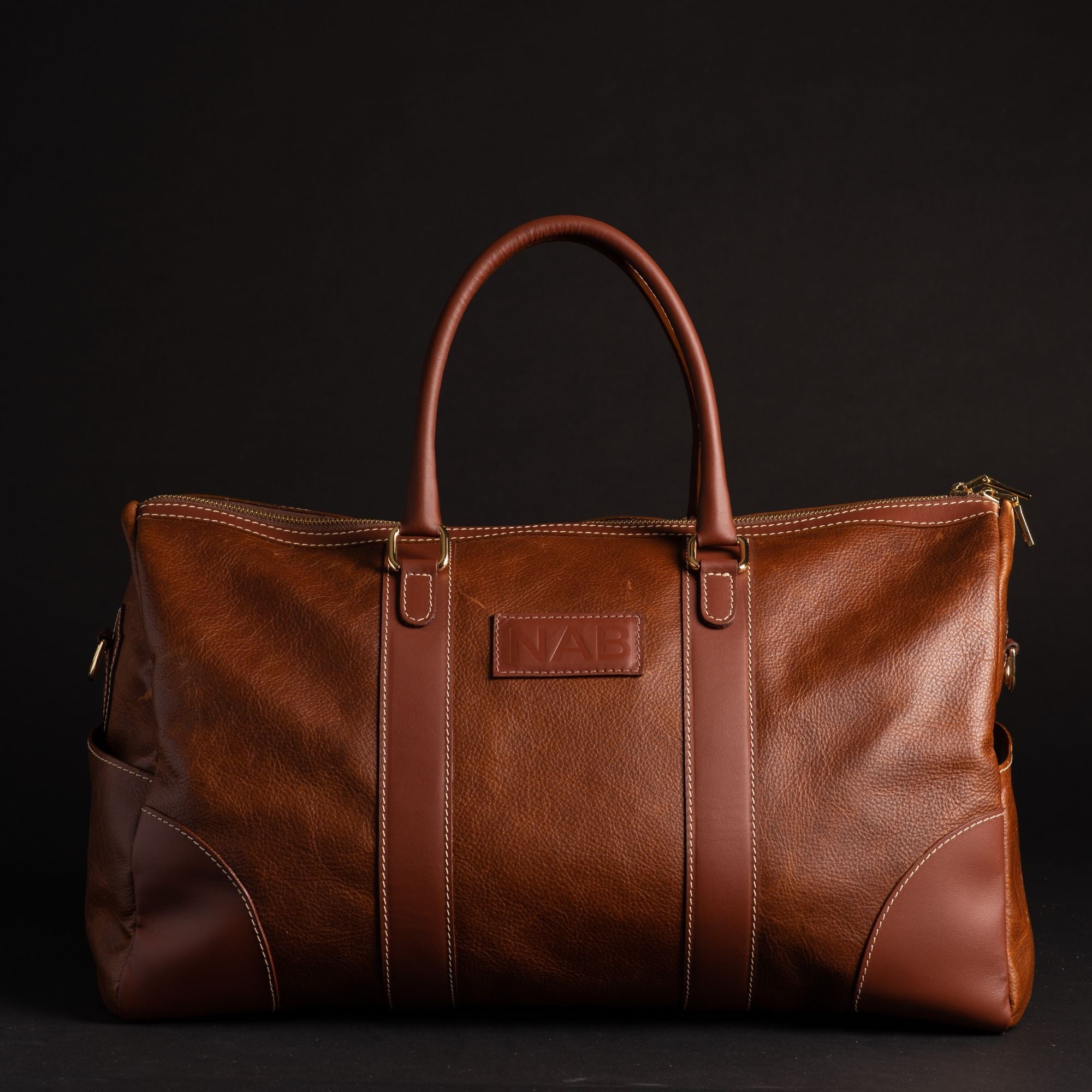 The Shield Duffle- Black Full-Grain Leather Duffle Bag Made in Canada - Www.Shopthatapp.ca