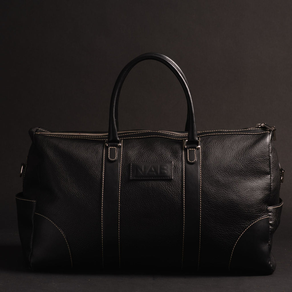 The Shield Duffle- Black Full-Grain Leather Duffle Bag Made in Canada - Www.Shopthatapp.ca