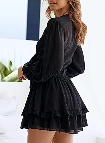 AILUNSNIKA Women's Knotted Tiered Mini Dress - Shopthatapp.ca