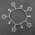 Silver Star Charm Bracelet with Elasticated Design and Stylish Charm - Shopthatapp.ca
