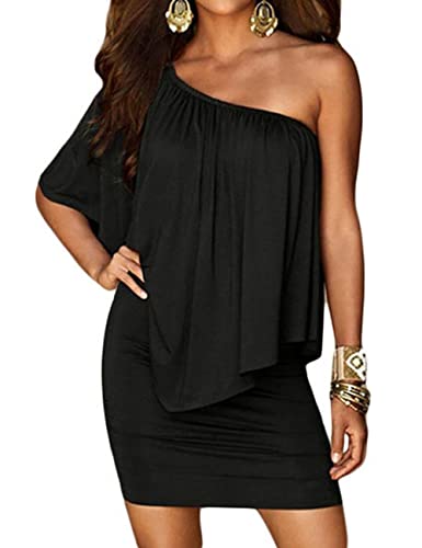 ADEWEL Women's Off Shoulder Cocktail Dress - Sexy Layered Mini Party Dress - Shopthatapp.ca
