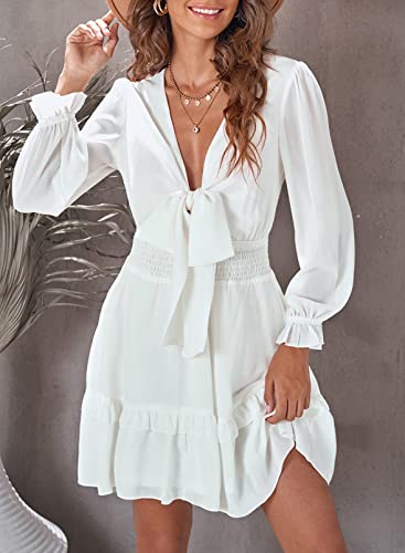 AILUNSNIKA Women's Knotted Tiered Mini Dress - Shopthatapp.ca
