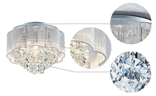 Elegant crystal ceiling light fixture by AGV Lighting with hanging crystal accents, ideal for sophisticated interior lighting.