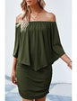 Off-shoulder ADEWEL women's layered cocktail dress for parties, featuring a sexy mini design with multiple layers.