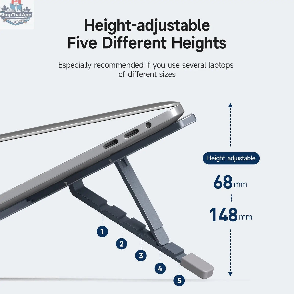 Portable Aluminum Laptop Stand - Foldable Computer Holder - Shopthatapp.ca