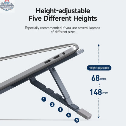 Portable Aluminum Laptop Stand - Foldable Computer Holder - Shopthatapp.ca