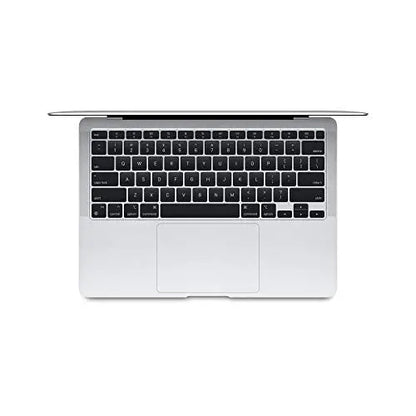 Apple MacBook Air 2024 laptop with Apple M chip, sleek design, and minimalist silver finish.