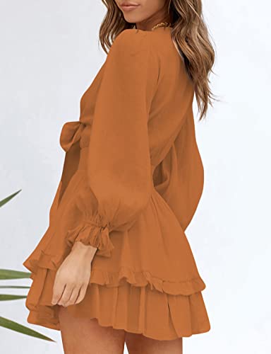 AILUNSNIKA Women's Knotted Tiered Mini Dress - Shopthatapp.ca