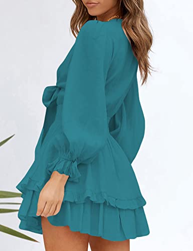AILUNSNIKA Women's Knotted Tiered Mini Dress - Shopthatapp.ca
