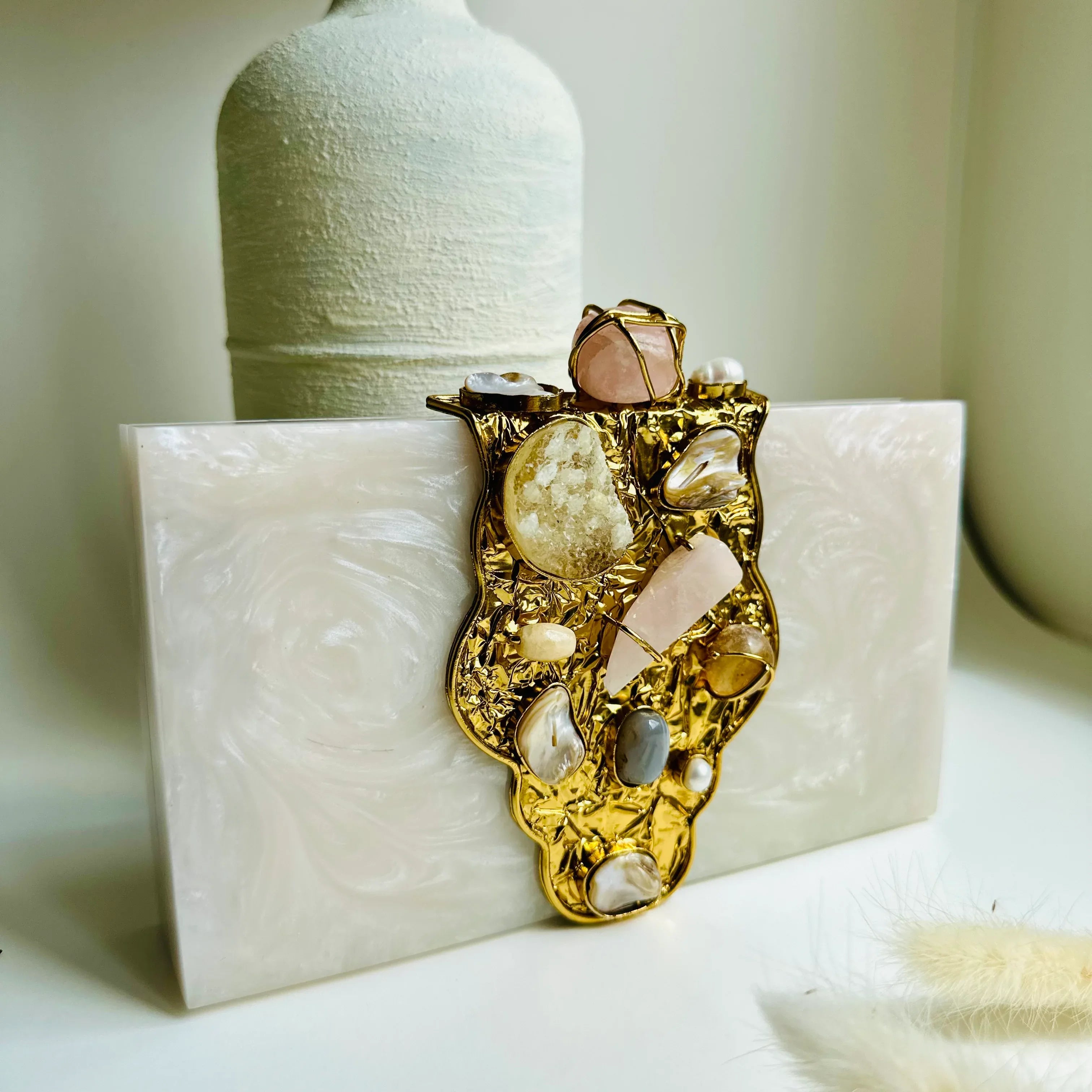 Handcrafted Resin Clutch: A Chic Statement Piece for Any Occasion