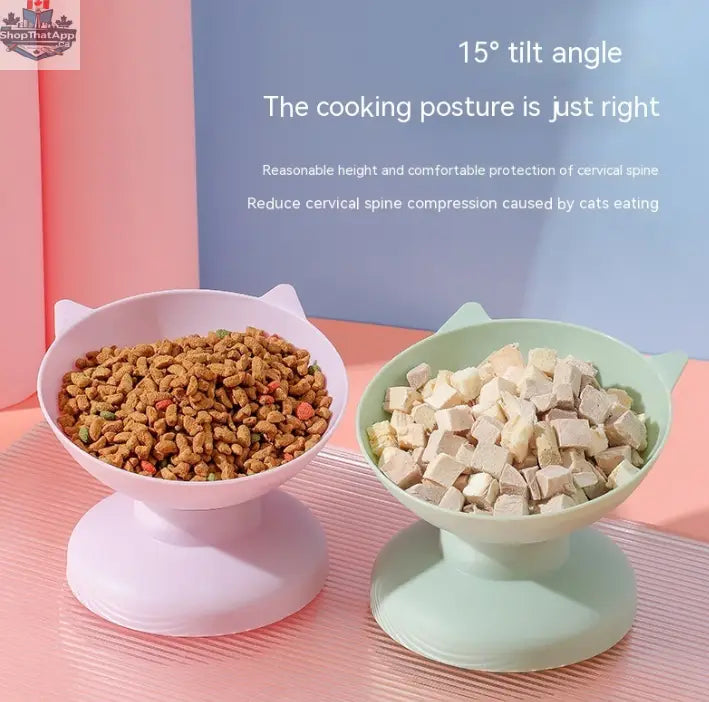 Oversize Cat Food Bowl — Durable Plastic Pet Dish in 6 Colors - Shopthatapp.ca