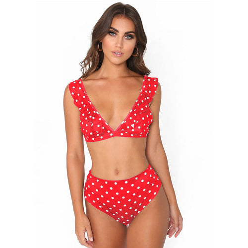 2pcs Black and White Polka Dot Swimsuit for Stylish Beach Days - Shopthatapp.ca