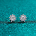 925 Sterling Silver Moissanite Earrings - Luxurious Zircon Stud Design - Shopthatapp.ca