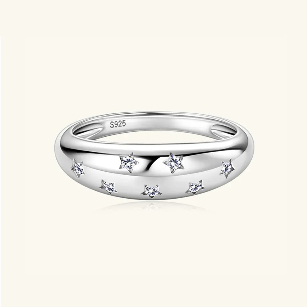 925 Sterling Silver Moissanite Star Ring - Elegant Celestial Jewelry - Shopthatapp.ca