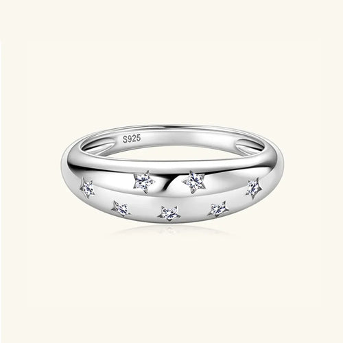 925 Sterling Silver Moissanite Star Ring - Elegant Celestial Jewelry - Shopthatapp.ca