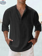 New Men's Casual Blouse Cotton Linen Shirt Loose Tops Long Sleeve Tee Shirt Spring Autumn Casual Handsome Men's Shirts - Shopthatapp.ca