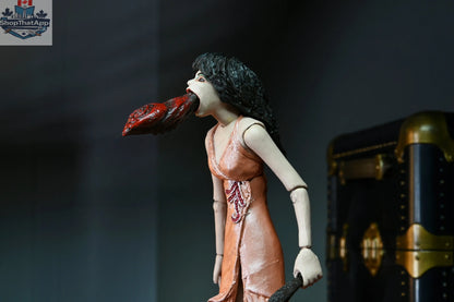 Toy Snowman Puppet Master action figures featuring Leech Woman and Toulon's puppet, 7-inch collectible toys with detailed sculpting.