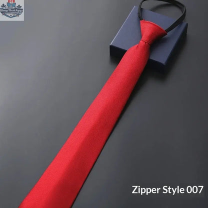 Mens Business Formal Zipper Tie With Blue Stripes - Shopthatapp.ca