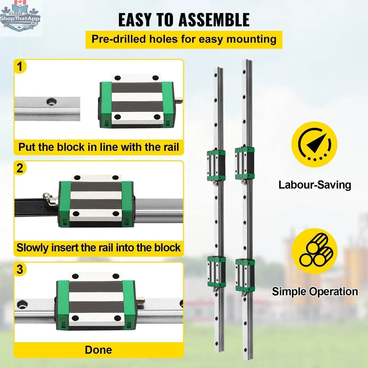 EX-STOCK Canada RM1605 ballscrew kit with 1000mm screw, BF12 BK12 coupling, and linear guide rail for CNC routers and mills