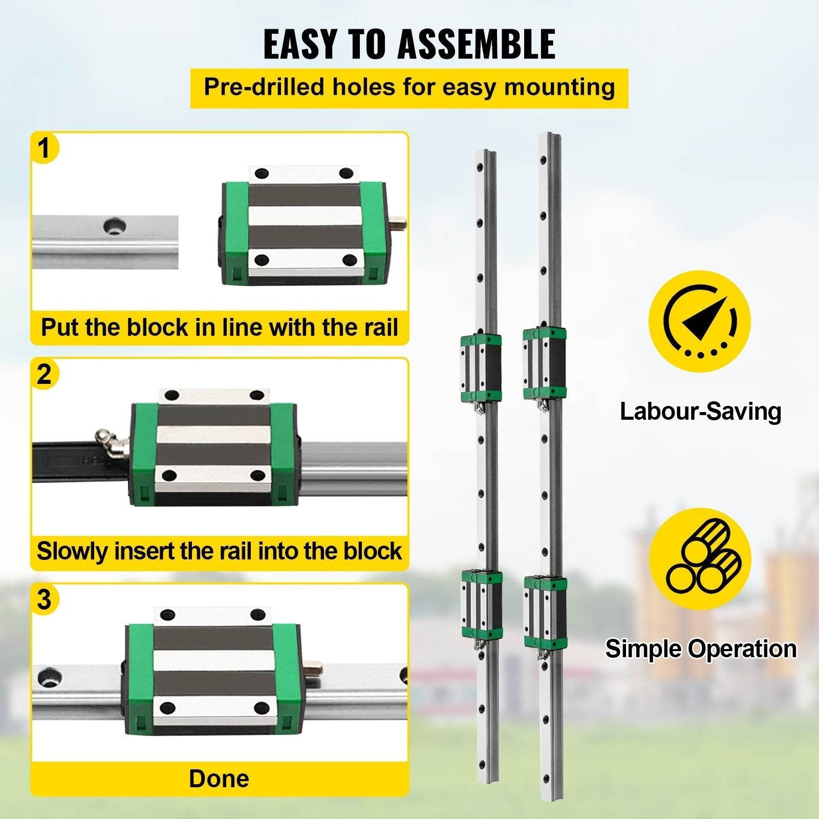 1Pcs RM1605-1000mm Ballscrew With BF12 BK12 Kit, Coupling, Slide Blocks Linear Guide Rail Set For DIY CNC Routers Lathes Mills