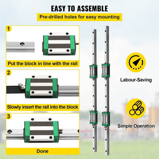 RM1605 Ballscrew Kit 1000mm with BF12 BK12 Coupling and Slide Blocks Linear Guide Rail Set for DIY CNC Routers, Lathes, Mills - Shopthatapp.ca