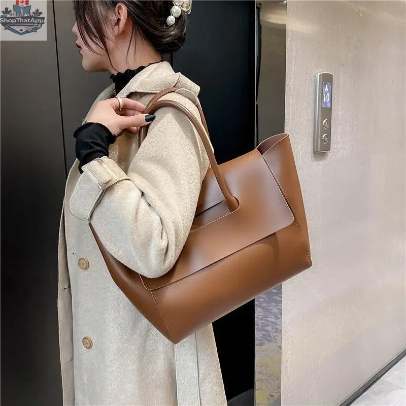 Fashion Women Shoulder Bags Large Capacity Handbags Simple Retro Tote Bags Solid Color Famous Brand High Quality Bags - Shopthatapp.ca