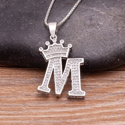 Elegant Silver Letter Pendant with Chain - Personalize Your Style