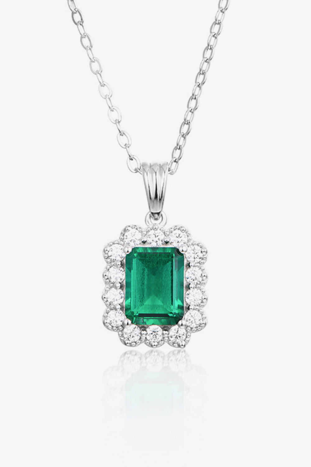 1.5 Carat Lab-Grown Emerald Pendant Necklace in 925 Sterling Silver - Shopthatapp.ca