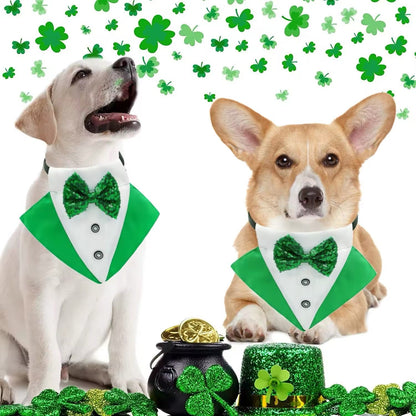 Saint Patrick's Day Dog Bandana and Bowtie Suit for Stylish Pups - Shopthatapp.ca