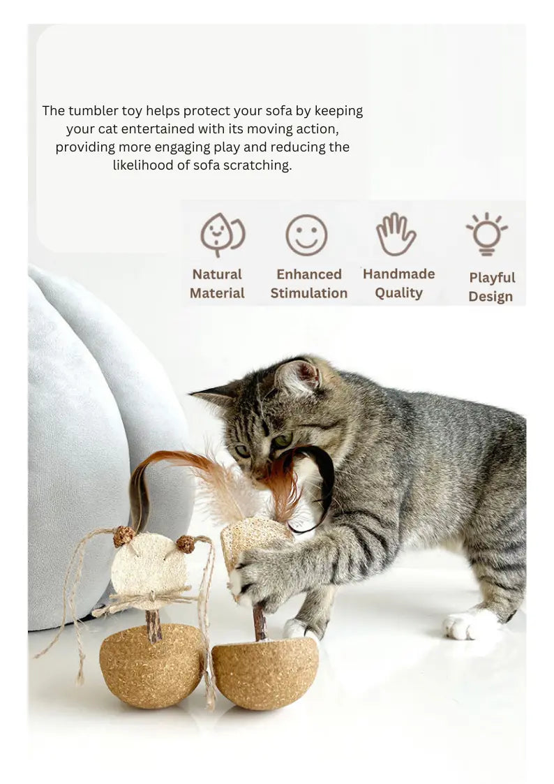 Silvervine Tumblers for cats, Canary and Panda designs, natural fresh toys by CATWANT with colorful, playful animal-themed graphics.