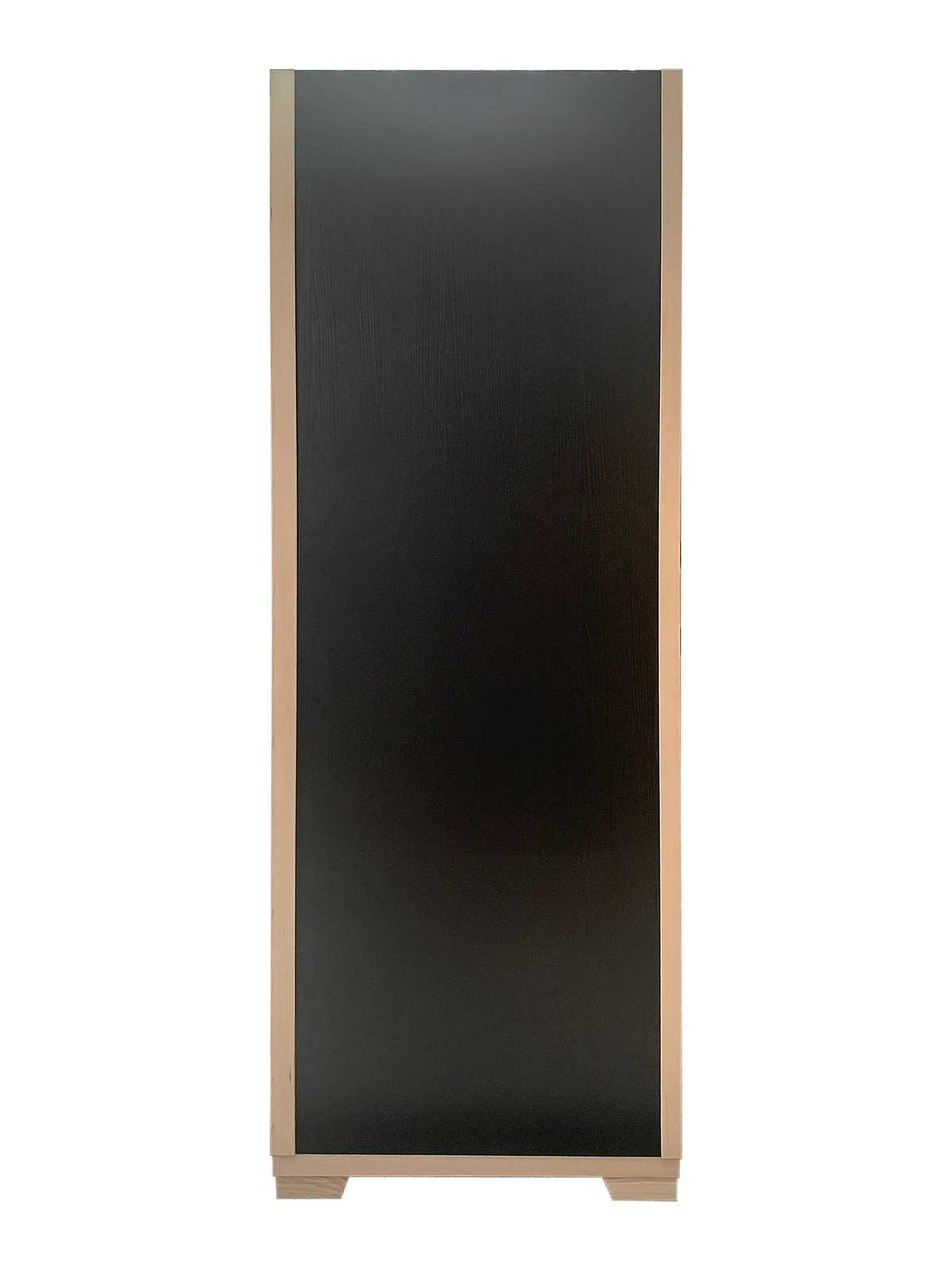 Zoppinh Blisspod Vienna single-person infrared sauna made of Canadian Hemlock with low EMF, shown assembled with glass door.