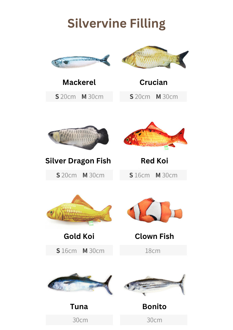 100% Silvervine Catnip Fish Toy - Cuddle Toy for Cats - Shopthatapp.ca