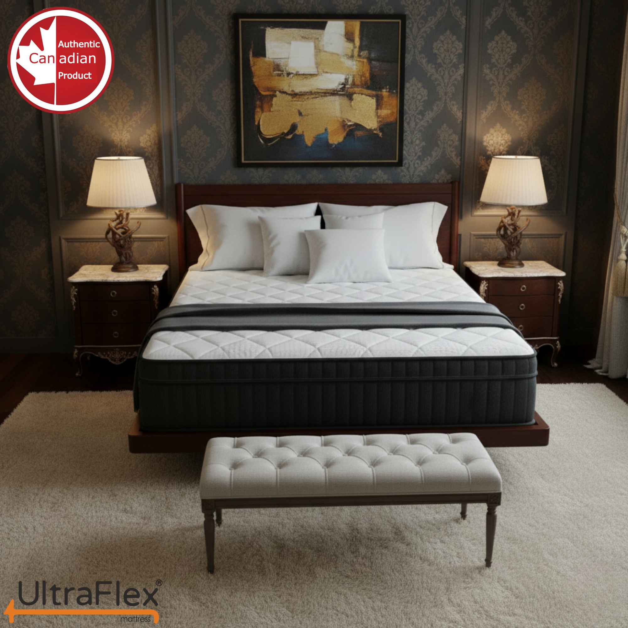 UltraFlex® Opulence Medium Firm Orthopedic Hybrid Mattress – Canadian-Made Advanced Cooling Gel & Pocket Coil System for Undisturbed Sleep & Edge-to-Edge Support - Shopthatapp.ca