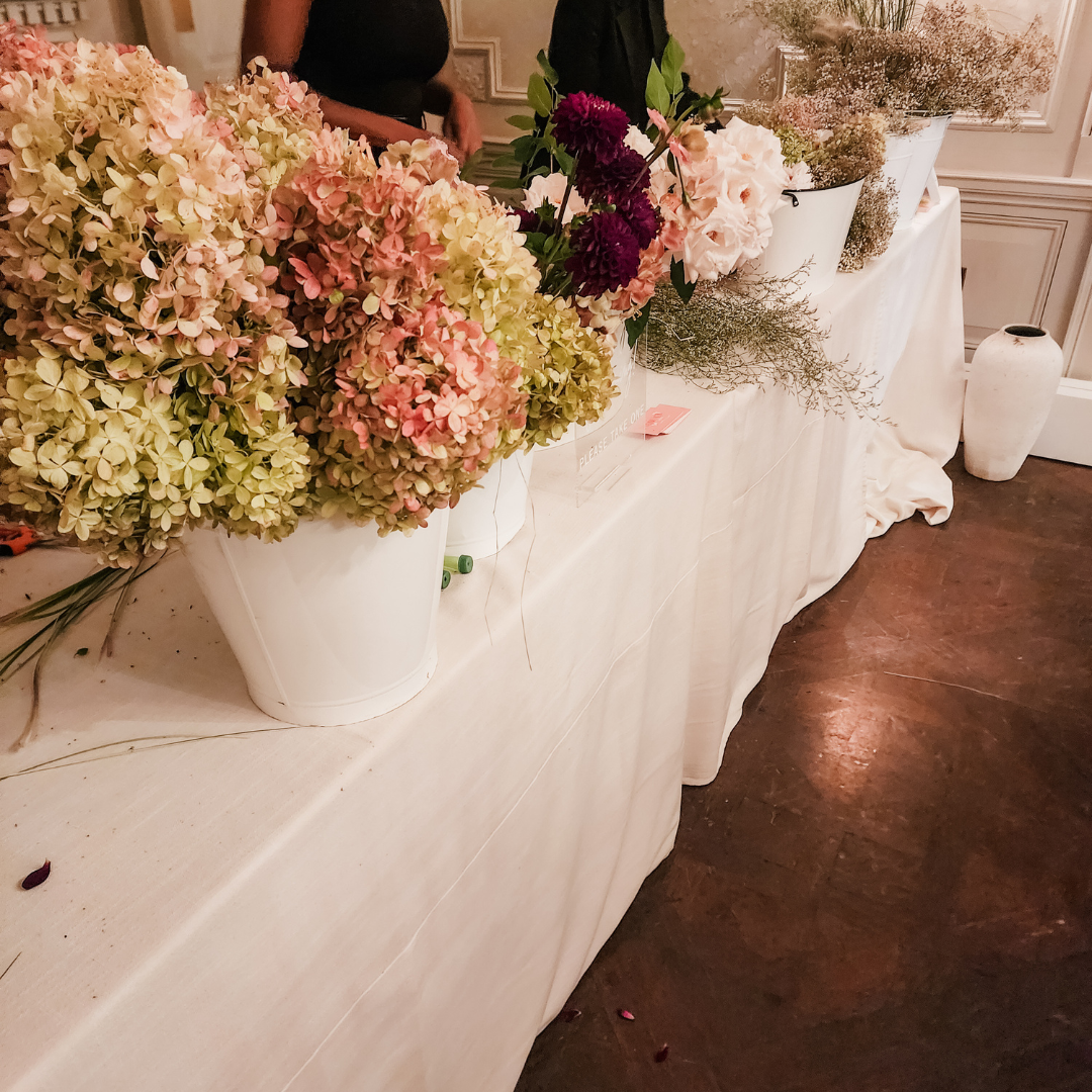Wedding Bouquet Bar by Blooms to Bouquets – Luxury Centerpiece Repurposing for Guests